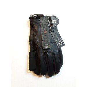 UR Powered Mens Black Leather Gloves